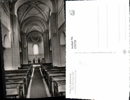 579739,Foto Ak Soest Ostönnen Evang. St Andreas Kirche Innenansicht Altar