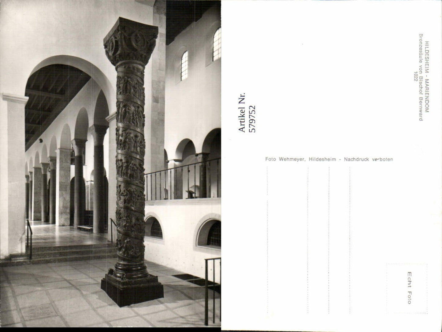 579752,Foto Ak Hildesheim Mariendom Bronzesäule