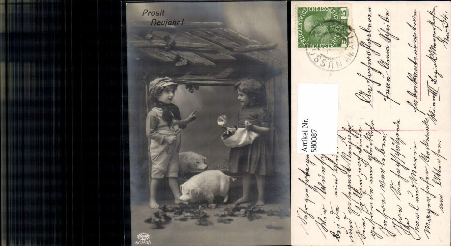 580087,tolle AK Neujahr Kinder Ferkel pub AMAG 60750/1