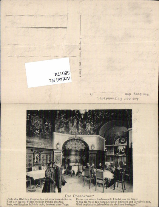 580174,Carl Griese Hamburg Rosenkranz Ratsweinkeller