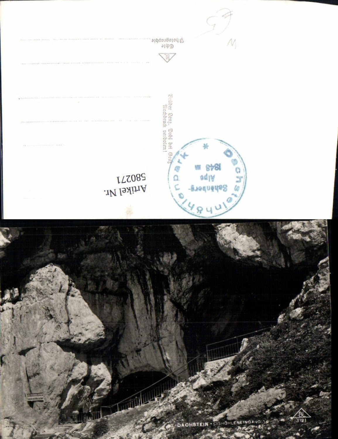 580271,Foto Ak Dachstein Eishöhleneingang Obertraun