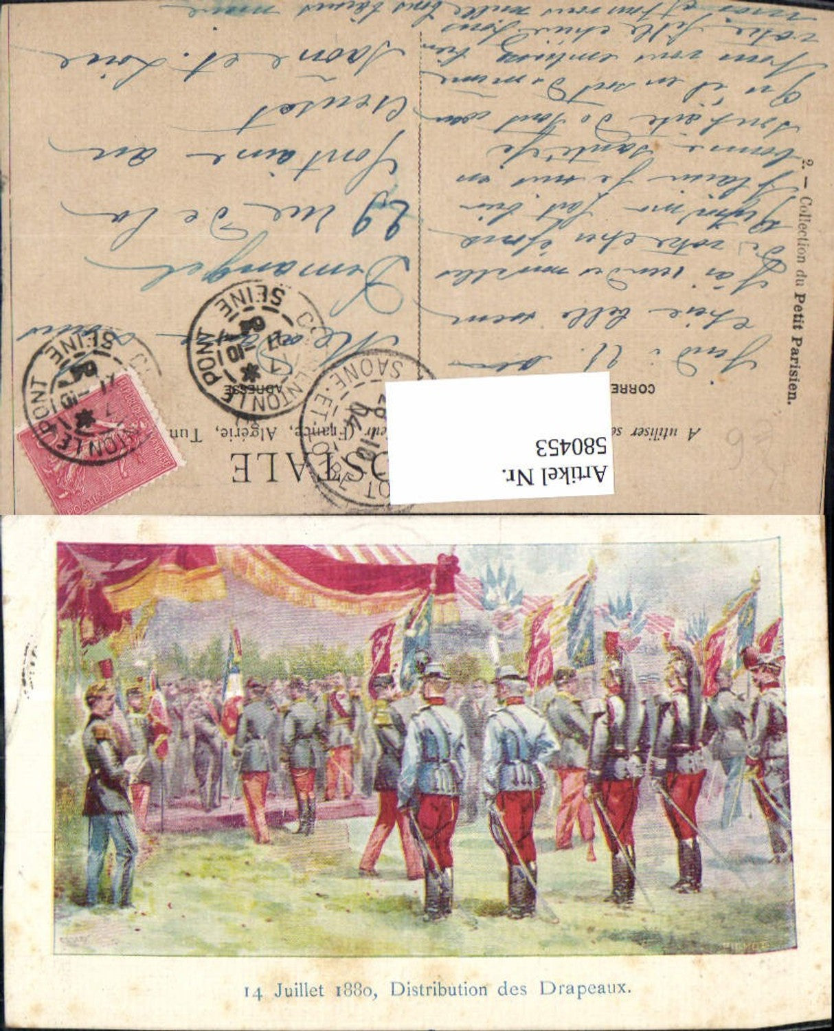 580453,Künstler Ak Distribution des Drapeaux 1880 France 19 Jhdt.