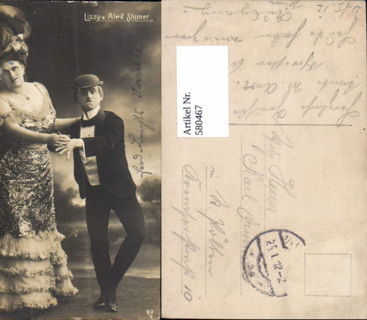 580467,Schauspieler Lissy u. Alex Stamer Tanzen Mode Hutmode Hut Kleid Risque