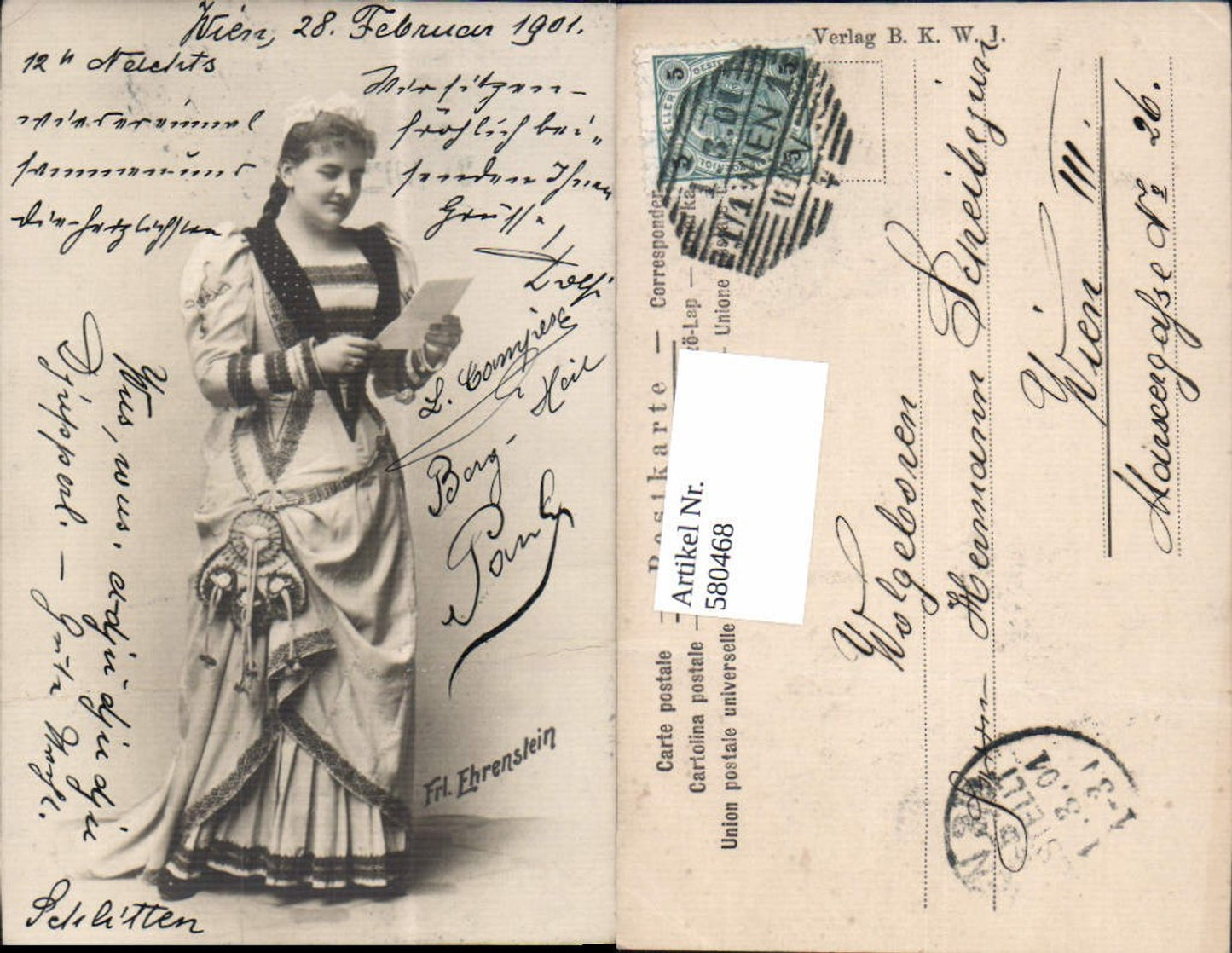 580468,Schauspielerin Frl. Ehrenstein Lesen