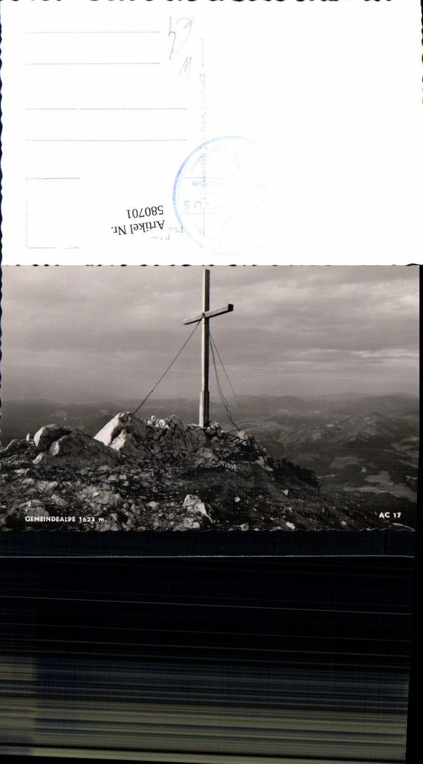 580701,Foto Ak Gemeindealpe Gipfelkreuz Mitterbach am Erlaufsee