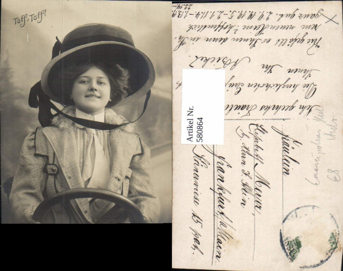 580864, ​​Woman with hat, emancipation, car, motorbike, motorbike