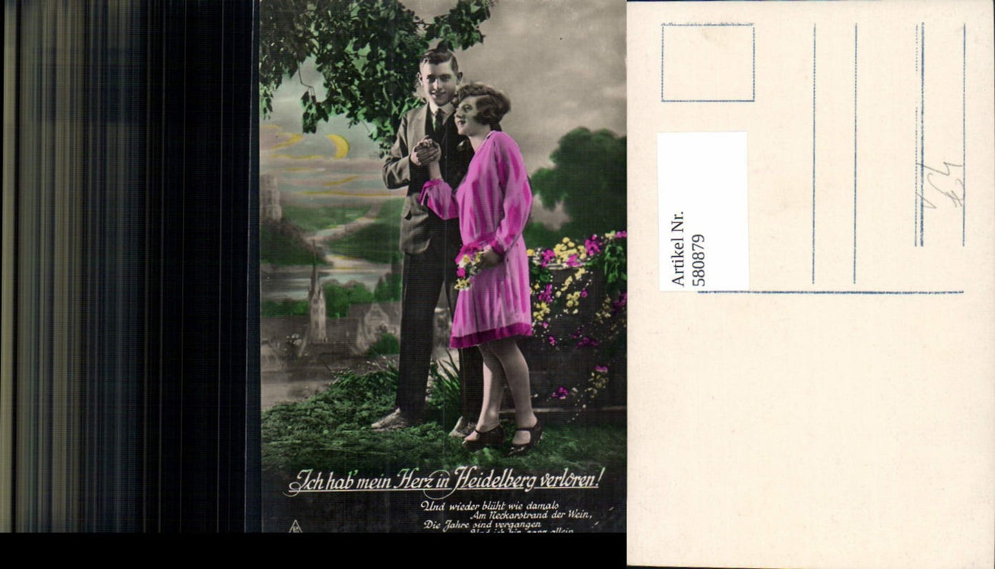 580879,Paar Liebe Händchenhalten Herz i. Heidelberg verloren Spruch Text pub PH 5634/4