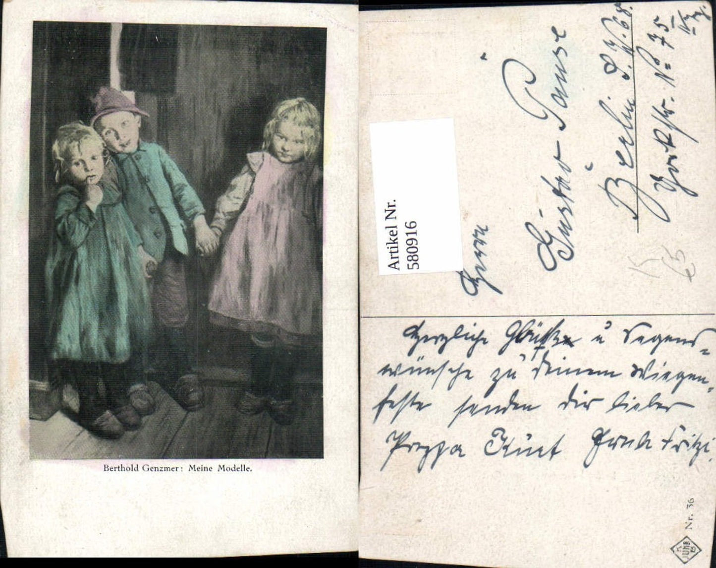 580916,Künstler Ak Berthold Genzmer Meine Modelle Kinder