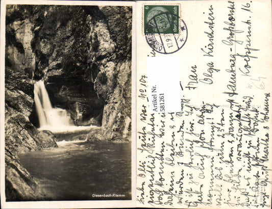 581261, Photo Ak Giesenbach-Klamm Waterfall Oberaudorf