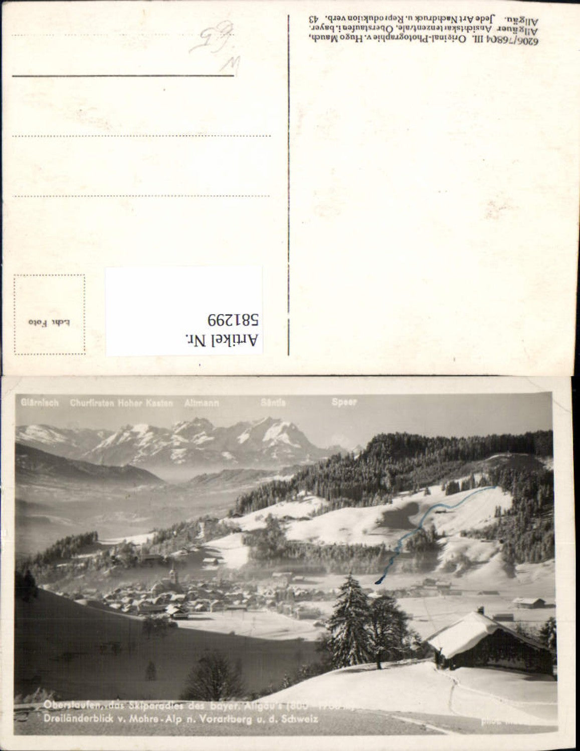 581299, Photo: Oberstaufen, Allgäu, Three-Country View from Mohre-Alp, Winter Sports