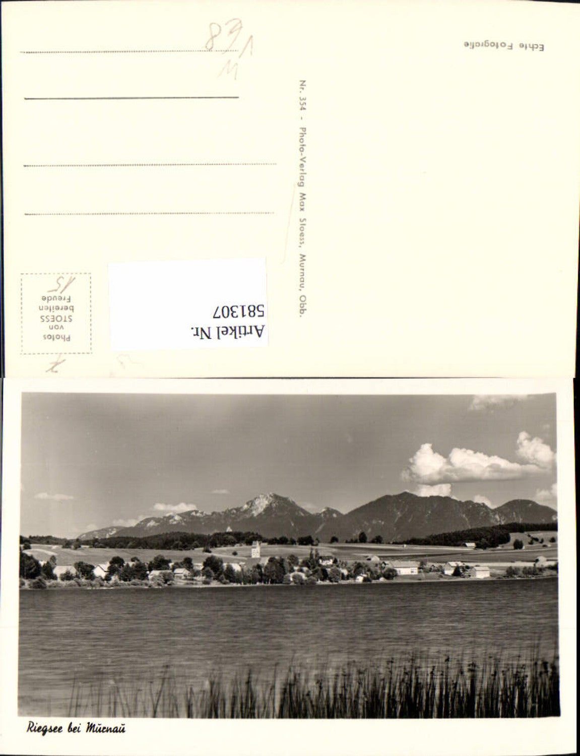 581307,Foto Ak Riegsee b. Murnau pub Photo Verlag Max Stoess