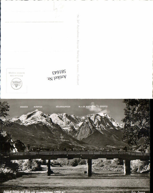 581643, Photo: Loisach Bridge, Ohlstadt, with a view of the Zugspitze group