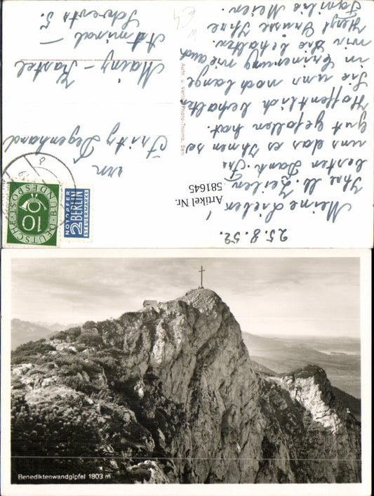 581645, Photo Ak Benediktenwand summit summit cross Benediktbeuern
