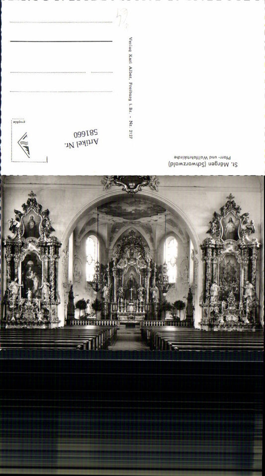 581660, St Märgen Black Forest Pfarr-u. Sanctuary church altar