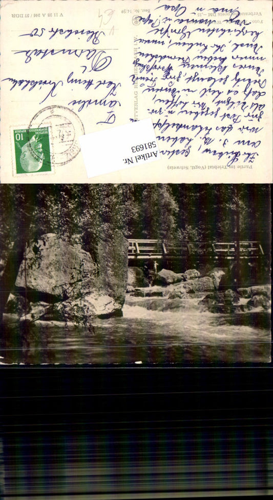 581693,Foto Ak Partie i. Triebtal Brücke Pöhl pub VEB