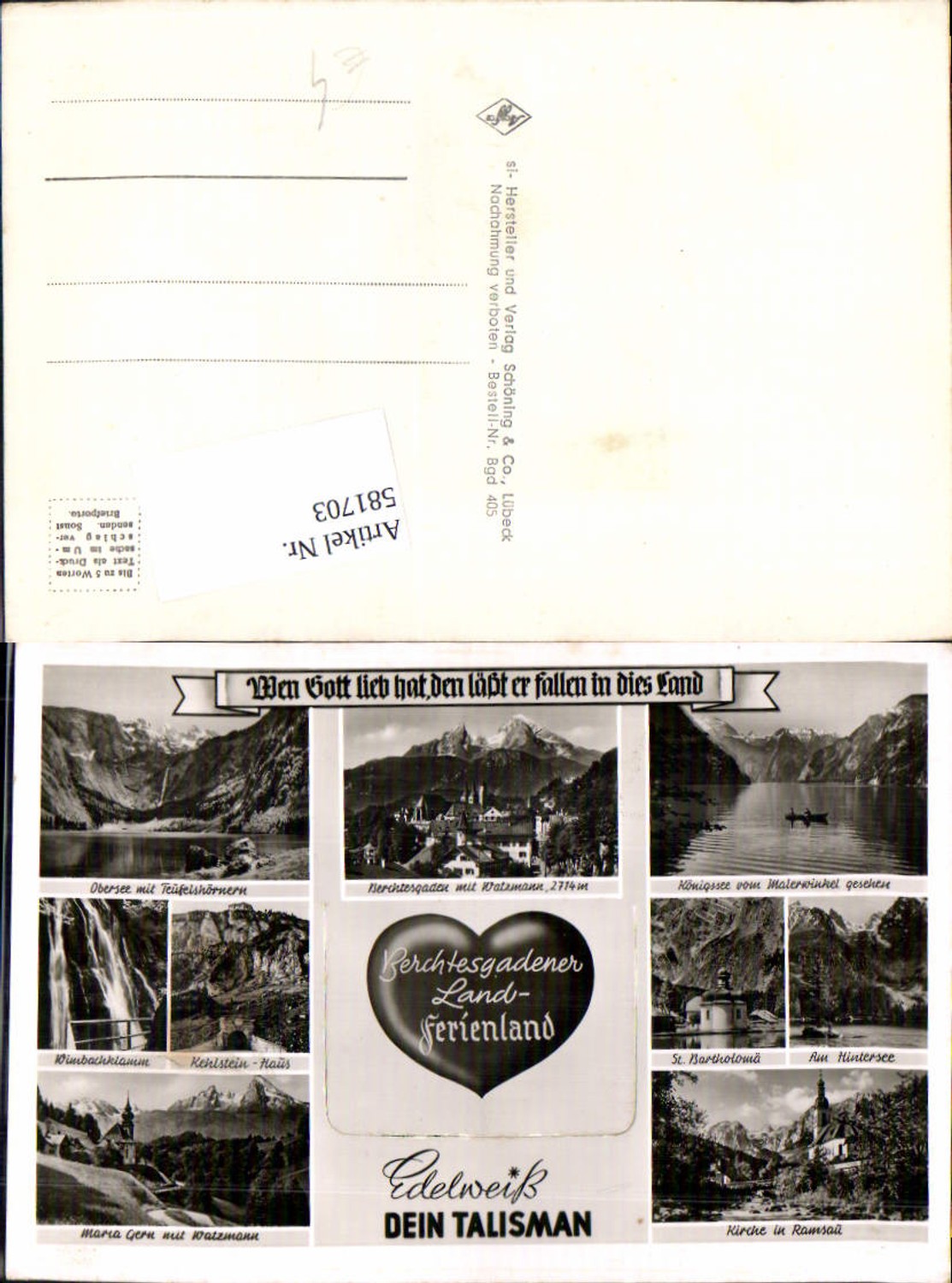 581703,Leporello Edelweiß Echtes Edelweiß Blüte Talismann Berchtesgadener Land Ramsau Königssee