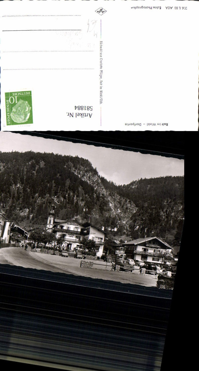 581884, Photo Ak Reit im Winkl village scene VW Beetle Gasthaus Hotel Almrausch