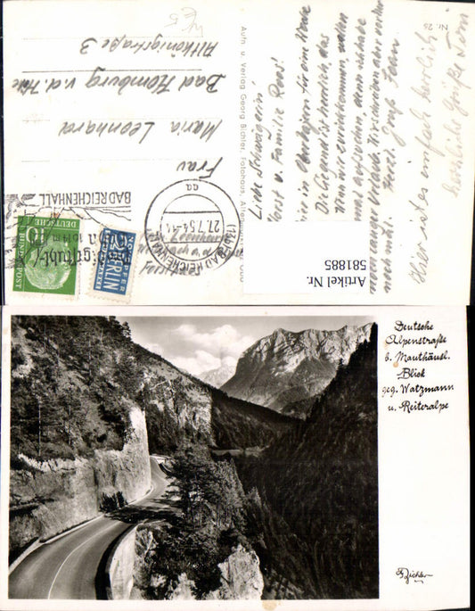 581885,Deutsche Alpenstraße b. Mauthäusl Blick Watzmann u. Reiteralpe Schneizlreuth Bad Reichenhall