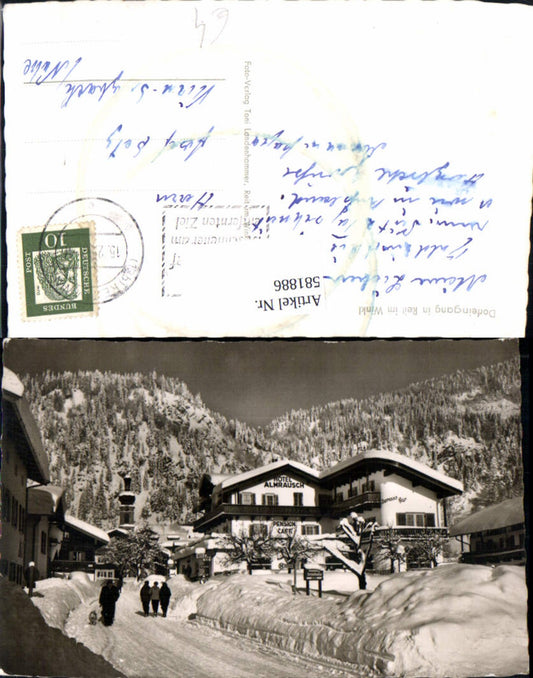 581886,Foto Ak Reit im Winkl Dorfpartie Hotel Almrausch Winteransicht