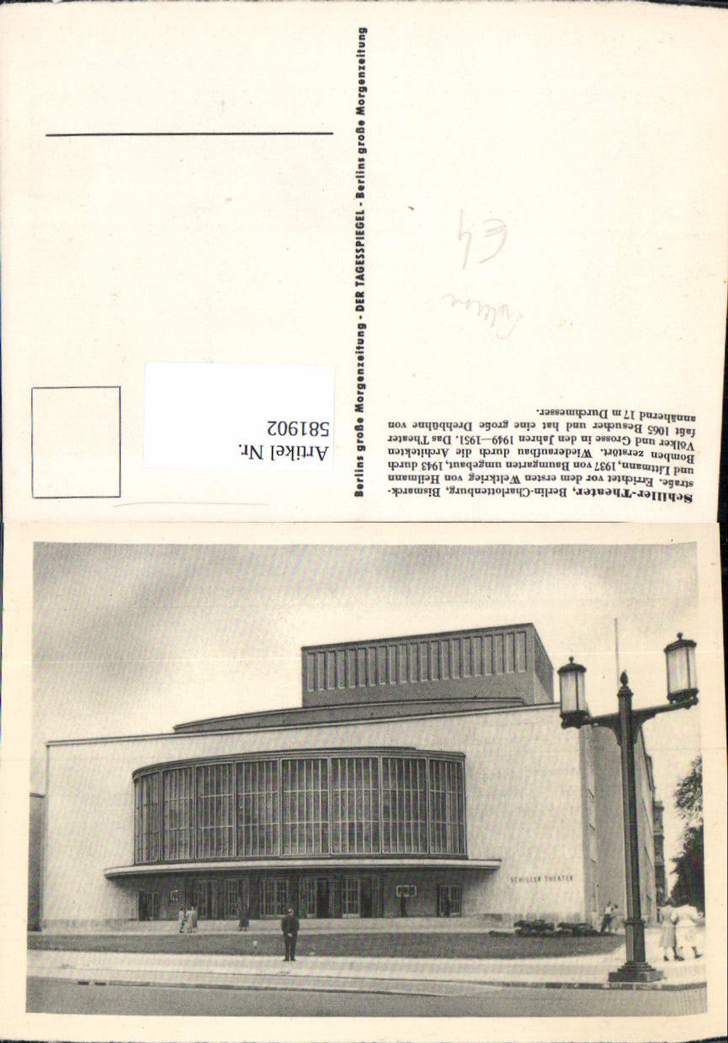 581902,Berlin Charlottenburg Schiller Theater Laterne