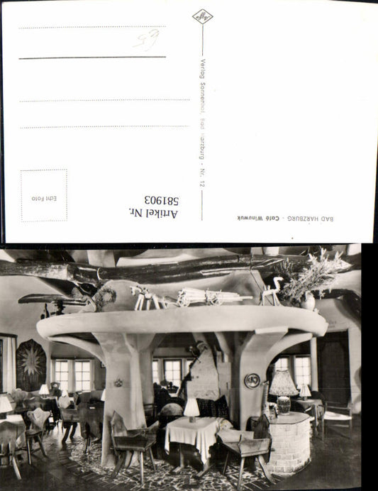 581903,Foto Ak Bad Harzburg Cafe Winuwuk Innenansicht