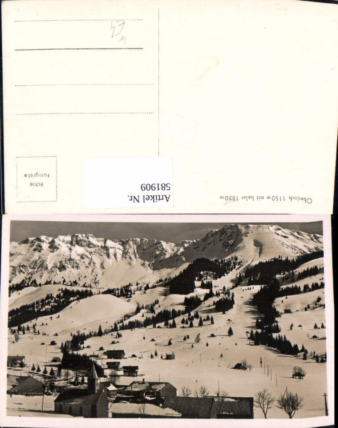 581909,Foto Ak Oberjoch Bad Hindelang m. Iseler Winteransicht
