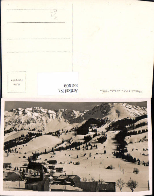 581909,Foto Ak Oberjoch Bad Hindelang m. Iseler Winteransicht