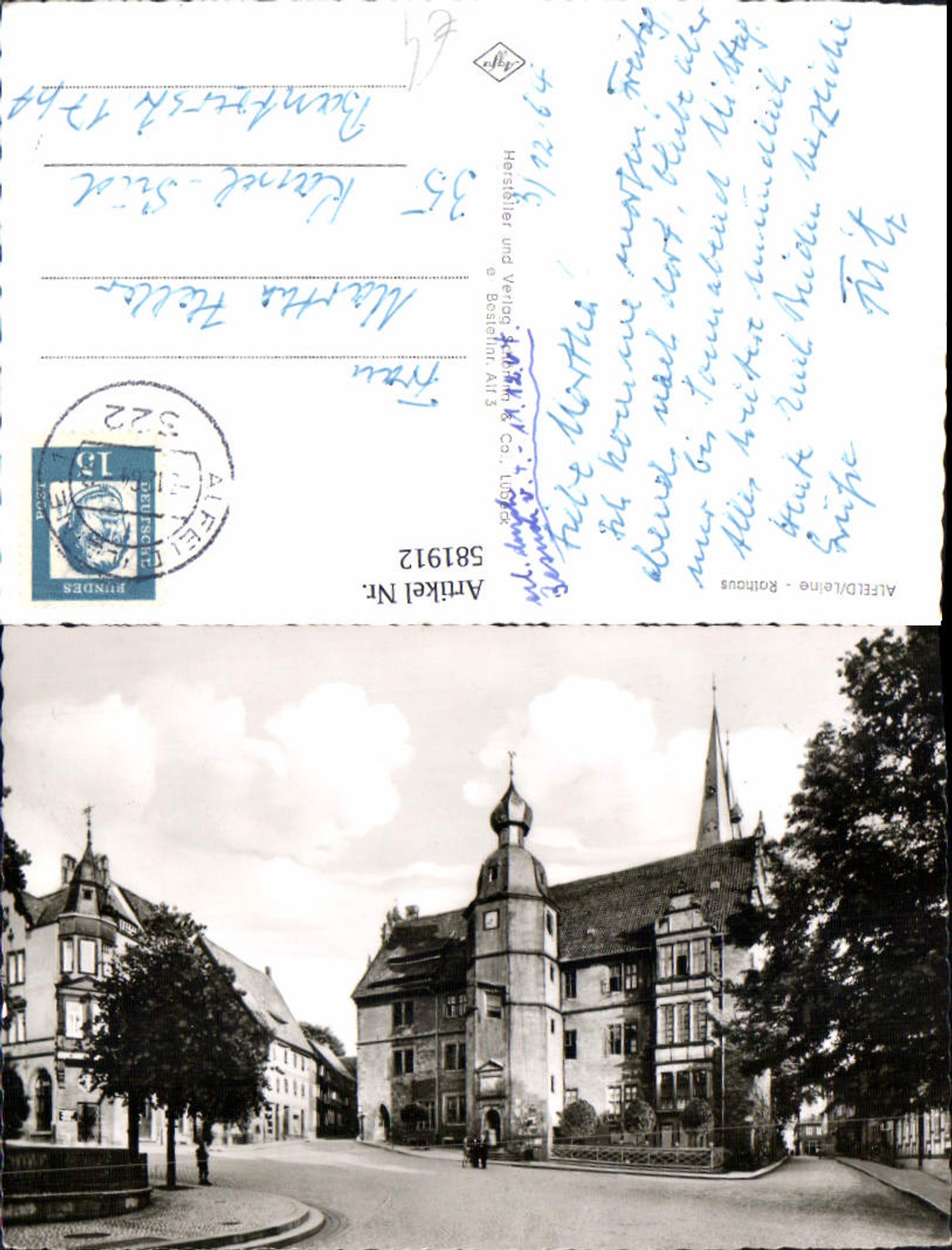 581912,Foto Ak Alfeld Leine Rathaus