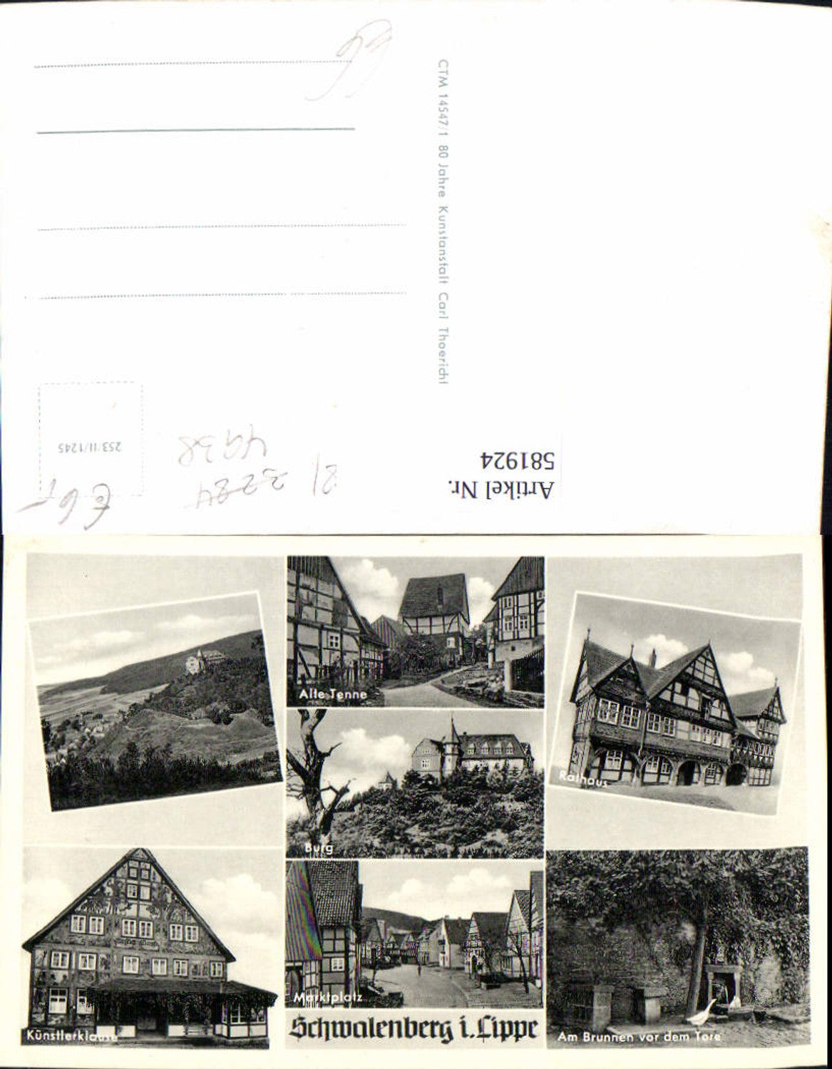 581924,Mehrbild Ak Schieder-Schwalenberg Lippe Alte Tenne Burg Rathaus