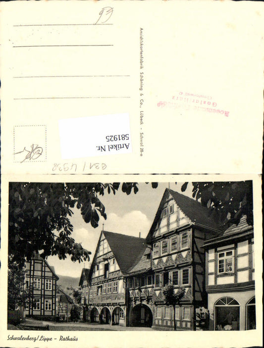 581925,Foto Ak Schieder-Schwalenberg Lippe Rathaus