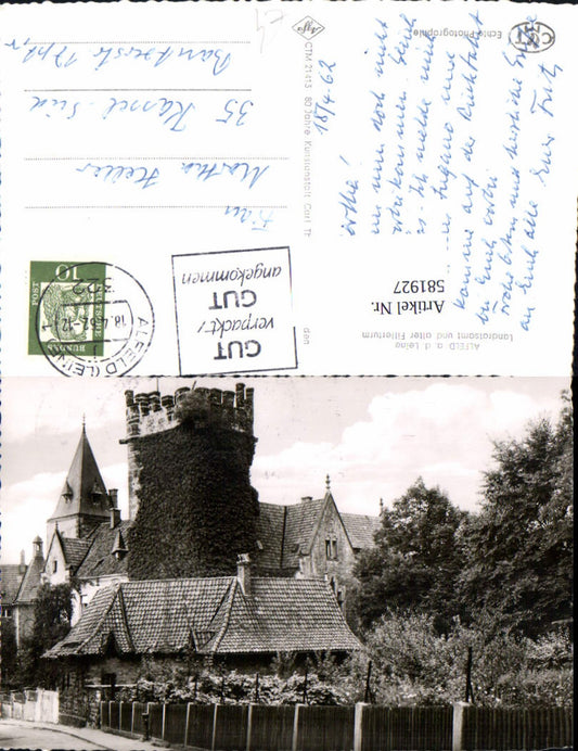 581927,Foto Ak Alfeld Leine Landratsamt u. Alter Fillerturm