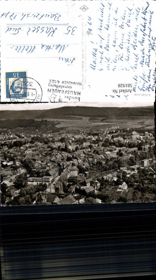 581928,Foto Ak Alfeld Leine Totale Stempel Hausfrauenausstellung Hannover 1964