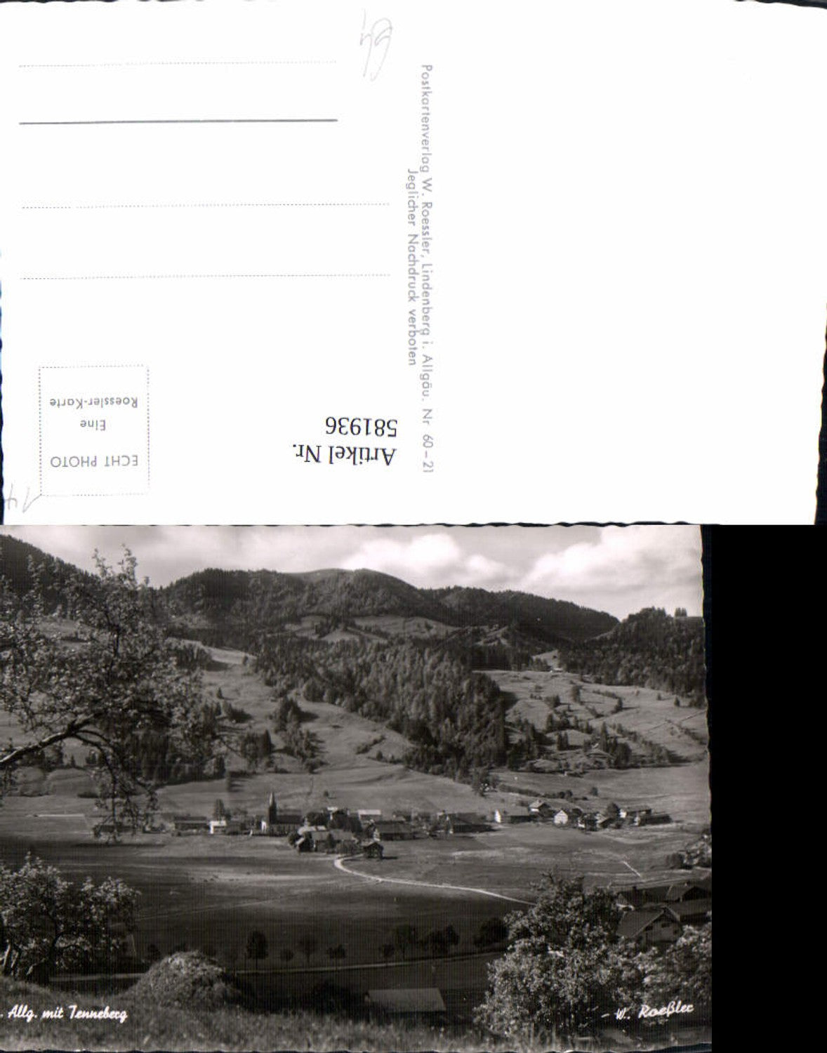 581936, Photo postcard Thalkirchdorf i. Allgäu Oberstaufen m. Tenneberg