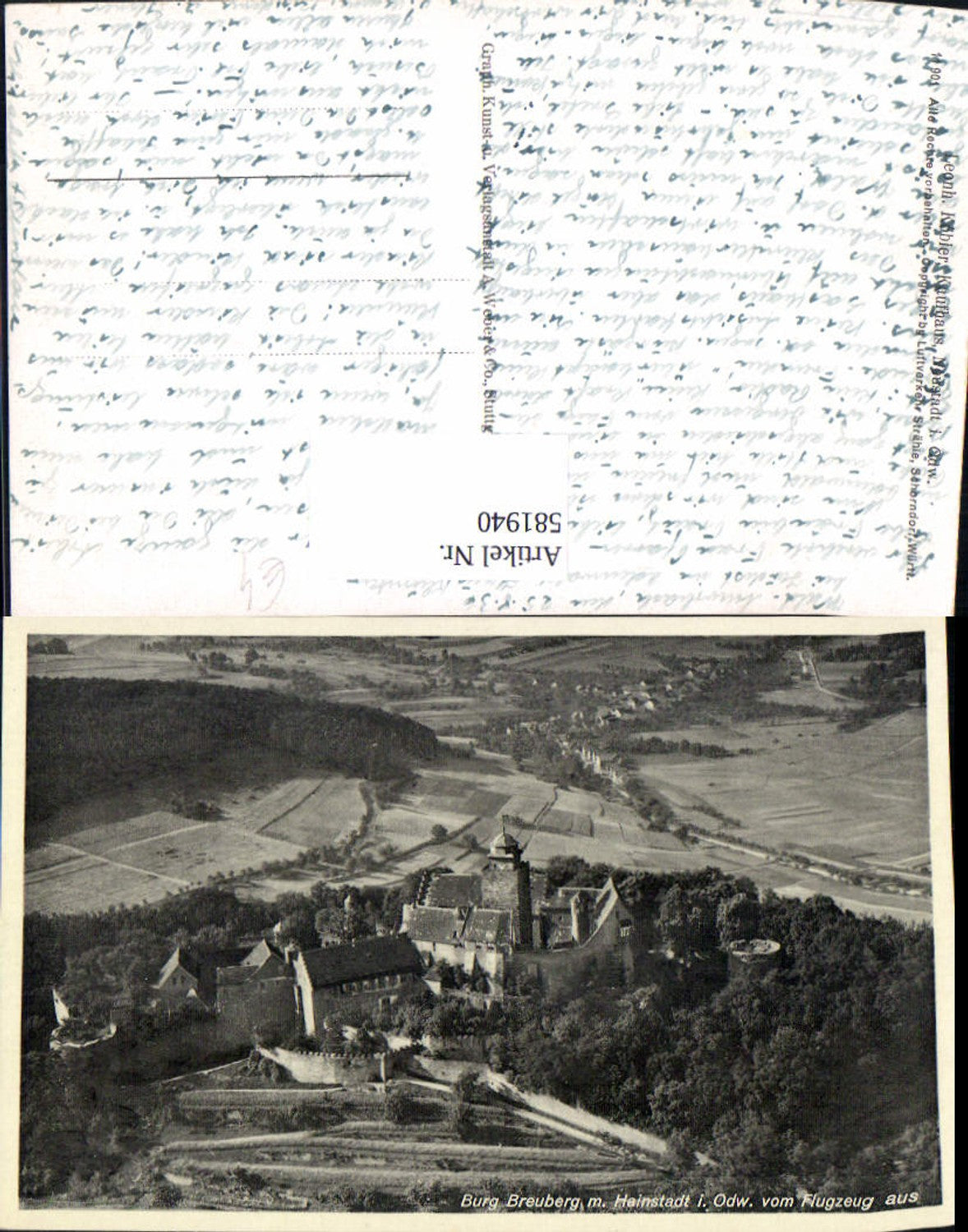 581940,Fliegeraufnahme Breuberg Burg Breuberg m. Hainstadt Odenwald