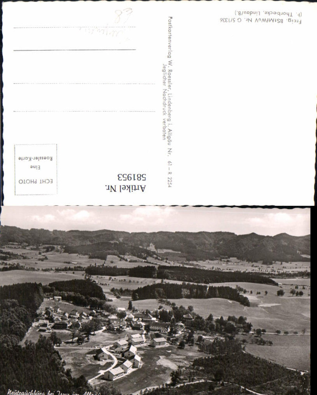 581953,Fliegeraufnahme Neutrauchburg Isny im Allgäu