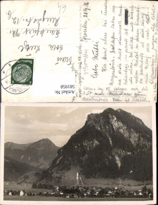 581958, Photo postcard Pfronten i. Allgäu view with Schönkahler