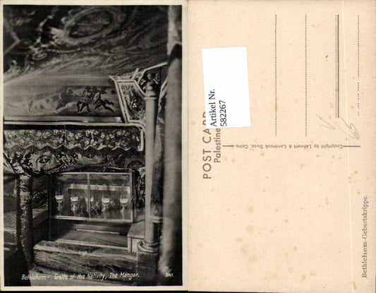 582267,Bethlehem Grotto of the Nativity The Mangar Geburtskrippe pub Lehnert u. Landrock 3041