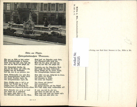 582325,Köln a. Rhein Heinzelmännchen Brunnen Text Spruch