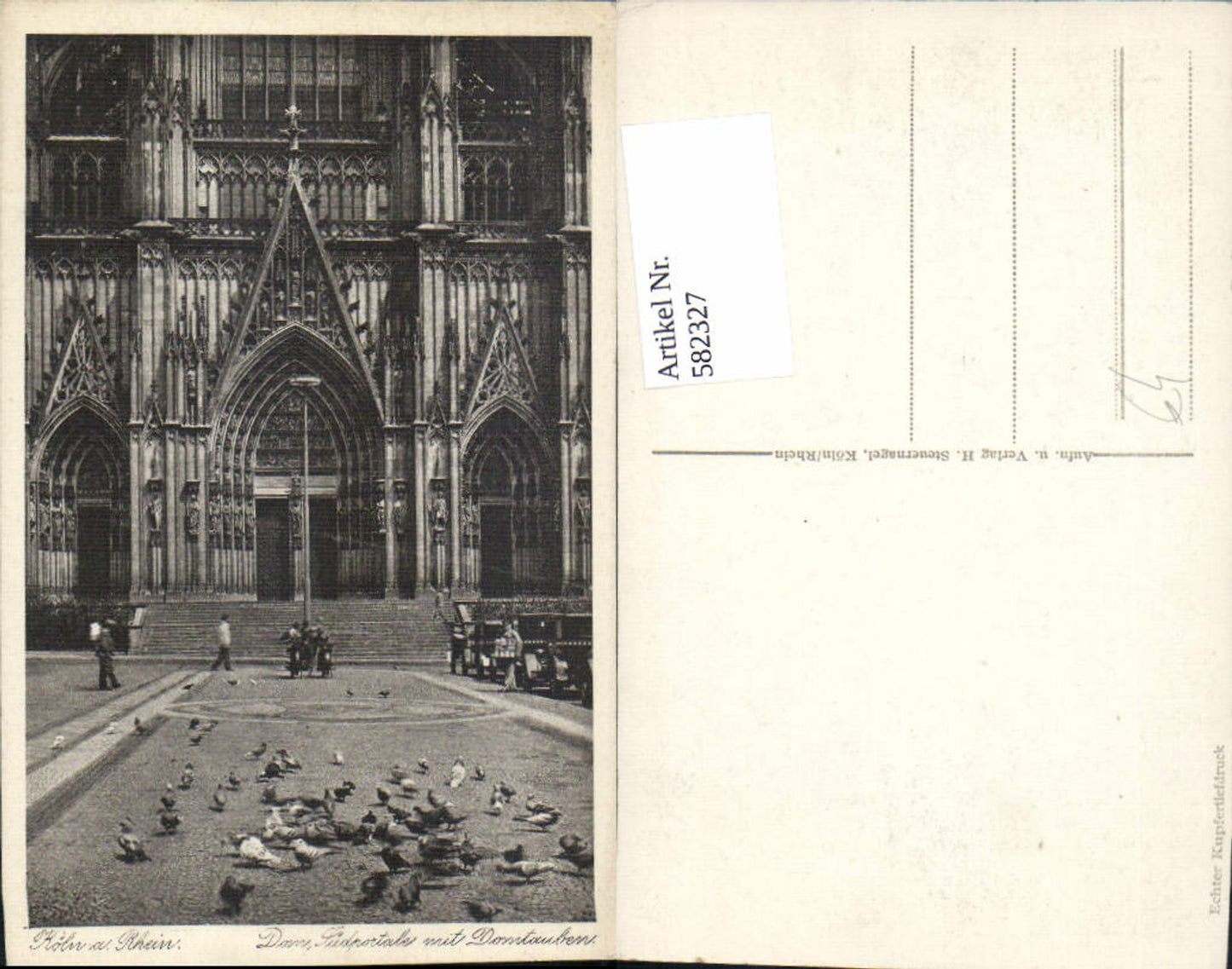 582327,Köln a. Rhein Dom Südportal m. Domtauben Tauben