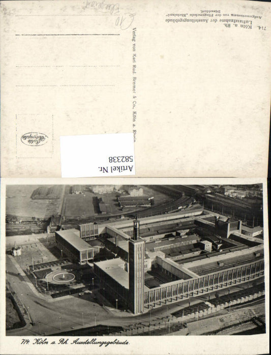 582338,Fliegeraufnahme Foto Ak Köln a. Rhein Ausstellungsgebäude
