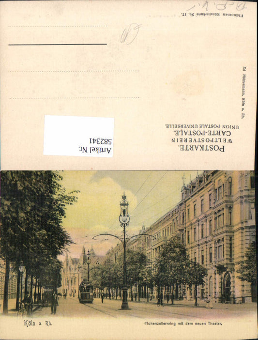 582341,Köln a. Rhein Hohenzollernring m. d. Neuen Theater Straßenbahn
