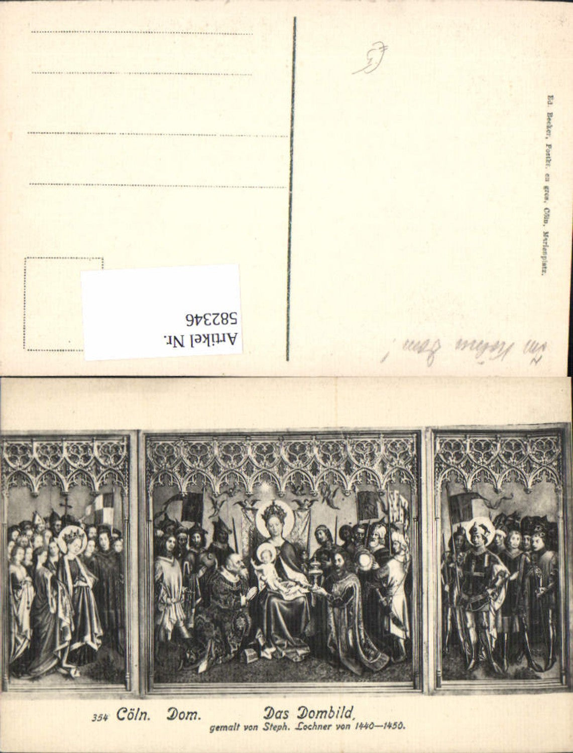 582346,Köln a. Rhein Cöln Dom Dombild