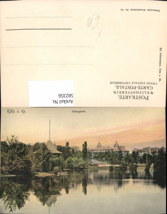 582356,Künstler Ak Köln a. Rhein Volksgarten
