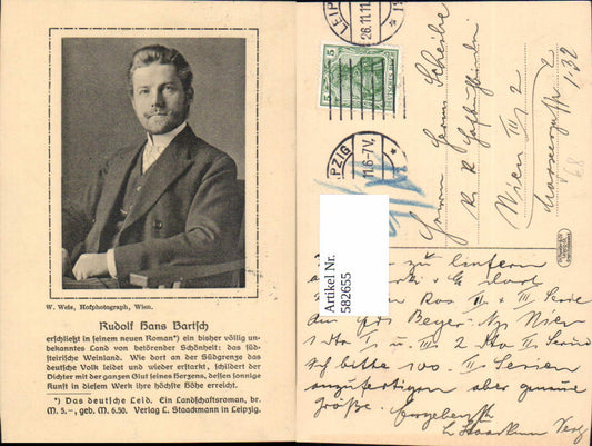 582655,Rudolf Hans Bartsch Schriftsteller u. Offizier pub W. Weis