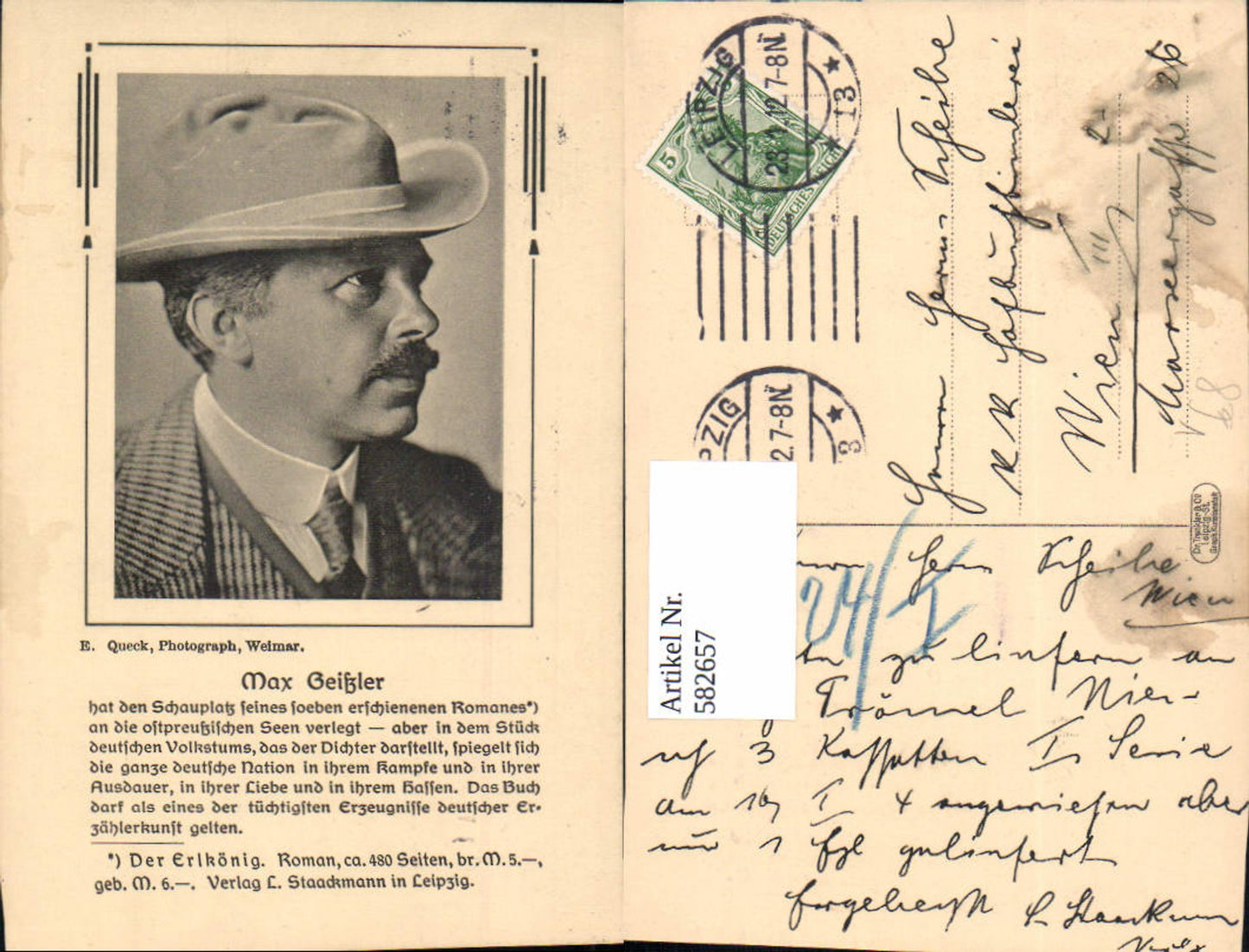 582657,Max Geißler Schriftsteller pub E. Queck