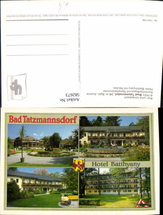 582673,Mehrbild Ak Bad Tatzmannsdorf Kurmittelhaus m. Nymphenbrunnen Hotel Batthyany m. Neubau