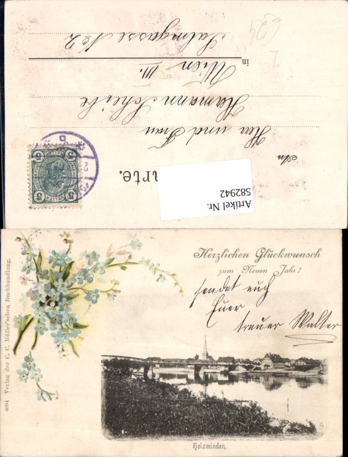 582942,Schmuckkarte Holzminden Neujahrskarte