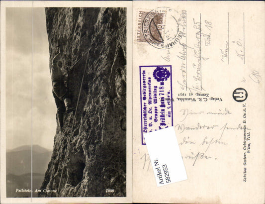 582953,Peilstein bei Alland Weissenbach Neuhaus Kletterer Bergsteiger