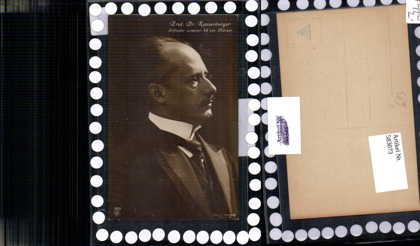 583073,Prof. Dr. Rausenberger Erfinder des 42 cm Mörser Armee K.K.