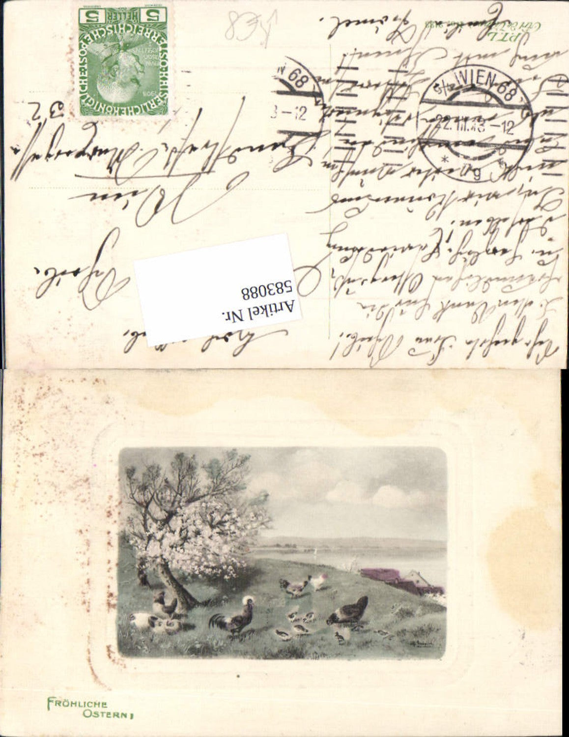 583088,Künstler AK Alfred Schönian Ostern Küken pub P.T.L. Vienne 2133